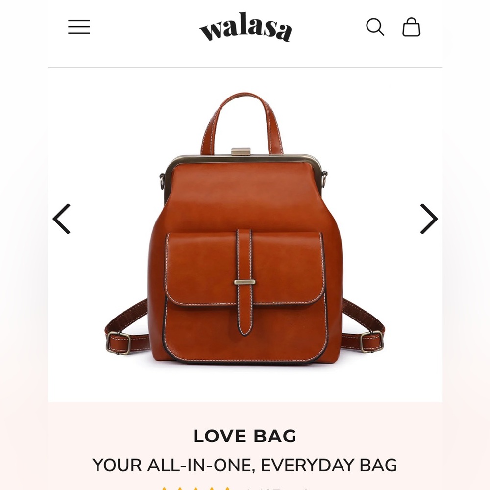 Walasa “Love” Bag - Cognac Brown
